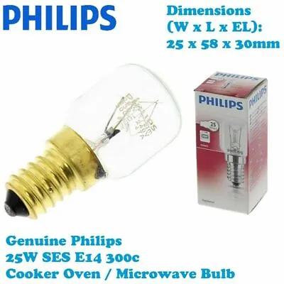 Beko Genuine Philips Cooker Oven Microwave 300c Stove Lamp Bulb 25W E14 • £5.95