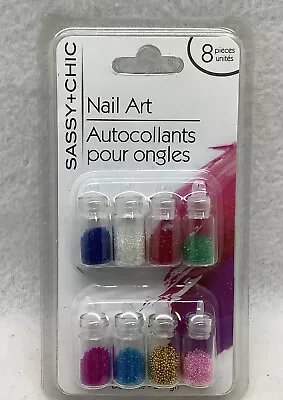 Sassy And Chic Nail Art 8 Mini Bottles Of Manicure Micro Beads • $7