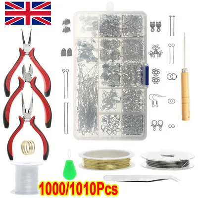 £14.58 • Buy Jewellery Necklace Making Findings Kit DIY Wire Pliers Set Starter Tools Repair