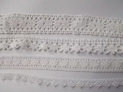 White Cotton Crochet Flat Lace  Choose Width • £2.35