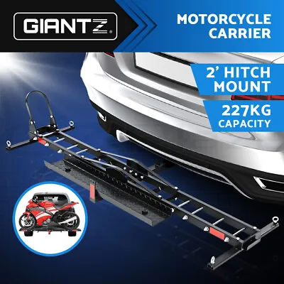 Giantz Motorcycle Motorbike Carrier Rack 2 Arms Ramp Dirt Bike 2'' Towbar Steel • $184.95