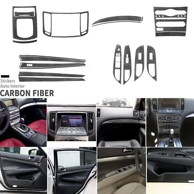 22Pcs Real Carbon Fiber Kits Full Interior Cover Trim For Infiniti G37 2010-2013 • $99.99