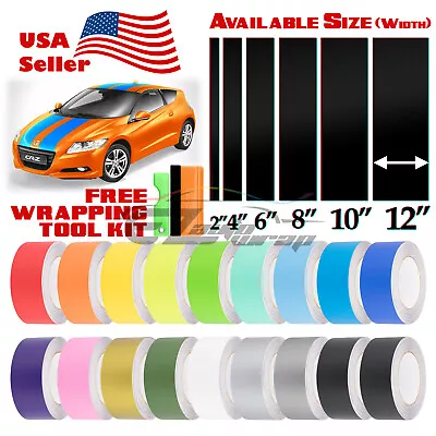 Matte Color Racing Stripes Vinyl Wrap Sticker For Honda CR-Z CRX 10FT / 20FT • $11.79