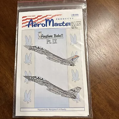 Aeromaster Decals 48560 1/48 Scale F-14 Anytime Babe!! Pt IX • $8.50