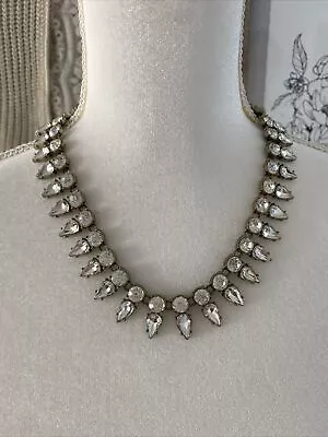 J. Crew Necklace Statement Rhinestones Bib Faceted Crystals 19-21  Striking • $38