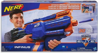 $120 • Buy Nerf Elite Infinus Motorised Blaster Inc 30 Elite Darts And 30 Dart Drum - New