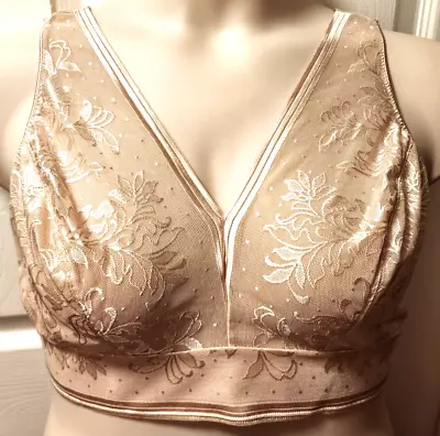 NEW - Wacoal - Biege Sheer Floral Lacey Wirefree Unlined Soft Cup Bra - Size 40 • $14.95
