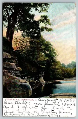 Cedar Rock  Zanesville   Ohio  Postcard  1906 • $6