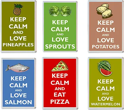 Various Keep Calm Food - 96 X 67mm Jumbo Fridge Magnet - Present Gifts Souvenir • £2.99