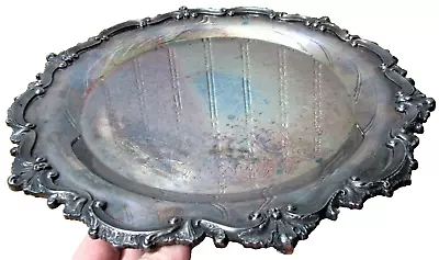 EPCA Bristol Silverplate By Poole #76 Circular Footed Tray Floral Design Patina • $31.45