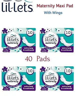 Lil-Lets Maternity Maxi Pad With Wings - 4×10 Pads • £19.90