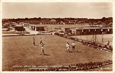 Postcard  Hopton On Sea - Bowling Green And Chalets - Rp - Circa 1954 • £5.95