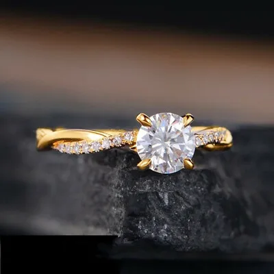 £3.49 • Buy 18k Yellow Gold Plated Rings Women Elegant Cubic Zirconia Weddding Jewelry