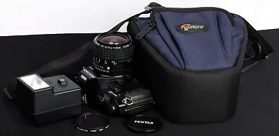 CLA'd Pentax Super A 35mm Film SLR +smc Pentax-A 35-70/3.5-4.5 Lens & AF200T Kit • $729.66