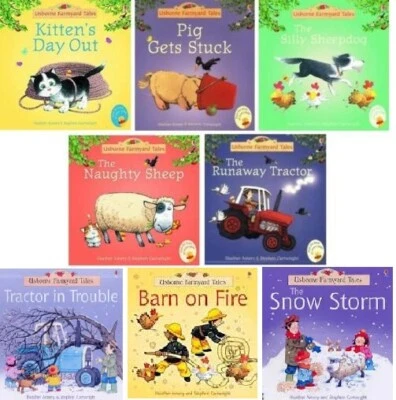 £18.95 • Buy NEW X 8 USBORNE FARMYARD TALES)  TRACTOR PIG SHEEP KITTEN SNOW  21 X 21cm 