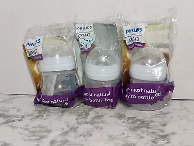 Philips Avent 4 Oz SET OF 3 Natural Baby Bottles NEW SEALED  • $16.99