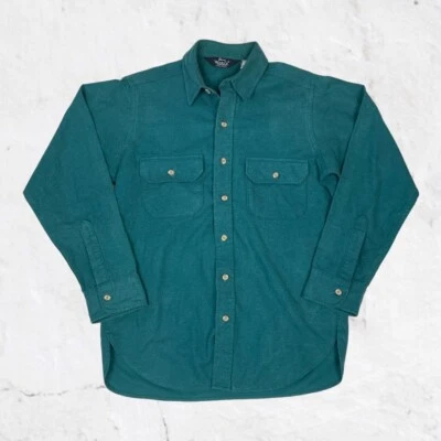 $32.90 • Buy Vintage 90s Woolrich Button Up Chamois Flannel Shirt Sz M Made In Usa