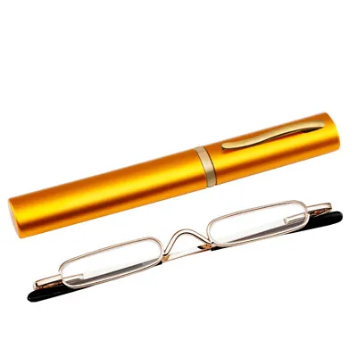 Metal Frame Slim Reading Glasses/Spring Hinges Pen Tube Case USUSUSUSUSUS • $4.92