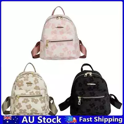 Soft Canvas Flower Print Pure Small Backpack For Girl Portable Shoulder Rucksack • $15.03