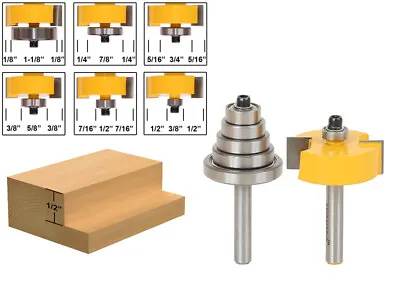 1/2  Height With 6 Bearings Rabbet Router Bit & Bearing Set - 1/4  Shank - Yonic • $30.95