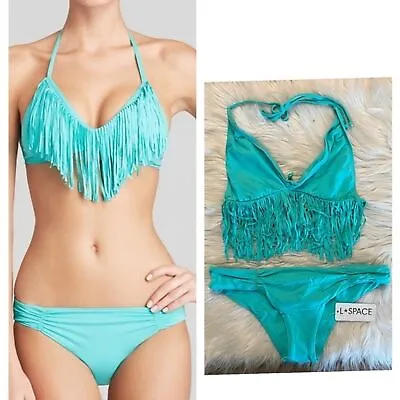 NEW L*Space Audrey Fringe Bikini Top & Bikini Bottom Size Large • $51.99