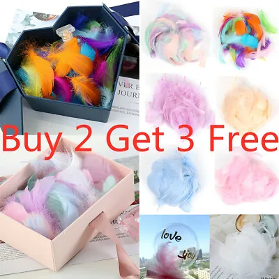 100 Small Fluffy Swan Feathers 4-8cm Card Making Crafts & Bubble Balloons Dercor • £2.93