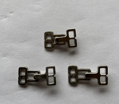 Hook & Eye  Clasp 20mm Silver  3 Pairs • £1.99