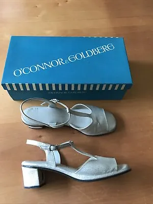 Vtg O’Connor & Goldberg Silver Metallic Sandal - Women’s 7.5 AA In Original Box • $15