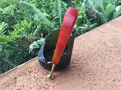 Vintage Red And Caramel Swirl Bakelite Custom Tobacco Pipe Tamper • $21.50