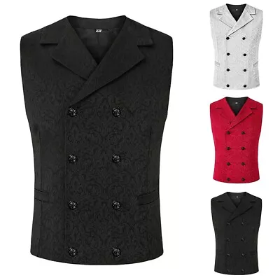 Double Breasted Men Waistcoat Fashion Formal Slim Fit Vest Comfortable Fashion • $38.50