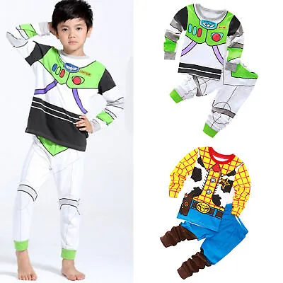 £5.59 • Buy Kids Boys Toy Story Buzz Lightyear Woody Pajamas Set Cosplay Costume Outfit New