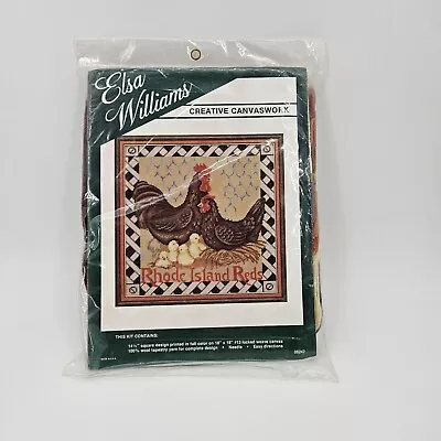 Vintage ELSA WILLIAMS Needlepoint Kit RHODE ISLAND REDS #06247 18x18 NEW NIP VTG • $15