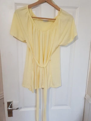 £1.25 • Buy Ladies Yellow Top Uk 16 George Tie Front
