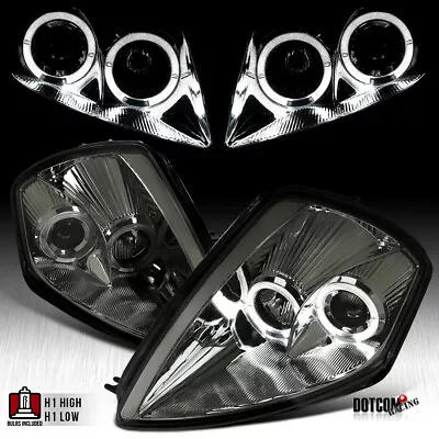 Fit 2000-2005 Mitsubishi Eclipse LED Halo Smoke Projector Headlights Headlamps • $118.99