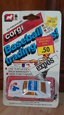 Montreal Expos Corgi Ford Mustang Cobra Toy Baseball Car Vintage 1982 RARE  • $43.62