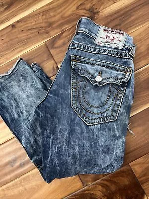 Men’s True Religion Section Straight Jeans Destroyed Distressed 30 Short • $30.95