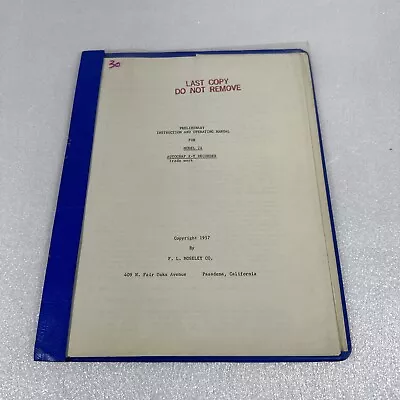 F. L. Moseley Model 2A Autograf X-Y Recorder Preliminary Instruction Manual • $14.83