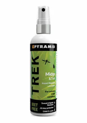£9.95 • Buy Pyramid Travel Trek Midge & Tick 100 Ml Deet Free Insect Repellent With Saltidin