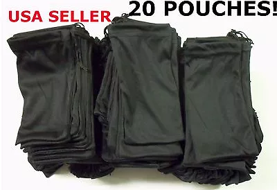 Cheap Bulk Lot 20 Black Micro Fiber Sunglasses Carrying Pouch Case Bag Sleeve • $14