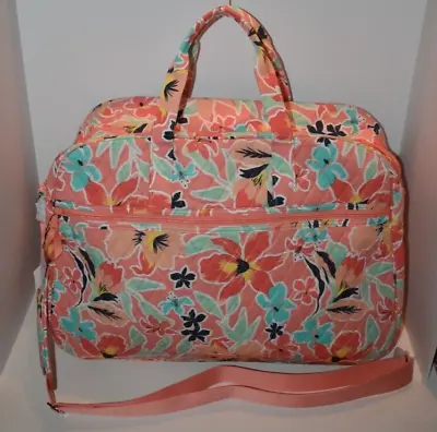 Vera Bradley Rain Forest Lily Coral Pattern Grand Traveler Bag • $89.95