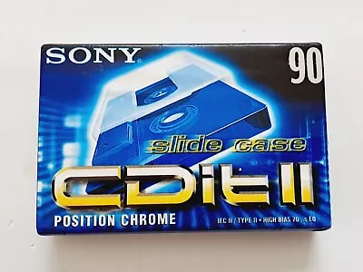 Sony C90 CDitII Cassette Tape Chrome Blank 90 Minutes Sealed Unopened • £6.49