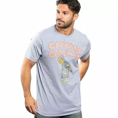 Wacky Races Mens T-shirt Captain Caveman Grey S-XXL Official • £13.99