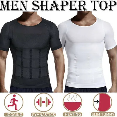 Shaper Men Body Toning T-Shirt Ultra Durable T-Shirt Compression Underwear Tops • $8.54