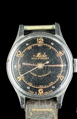 Mido Multifort Super Automatic Bumper Cal. 1940s Black Dial - Read Description • $25