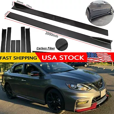 Side+Skirt Extension Lip Body Kits Carbon Fiber Painted For Nissan Sentra Nismo • $79.99