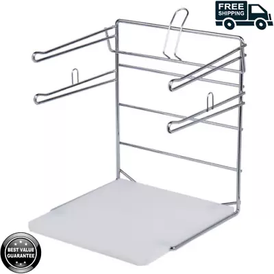 T-Shirt Shopping Bag Rack Stand Store Holder Dispenser Chrome Grocery Bagging • $48.39