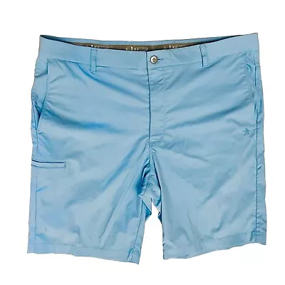 Penguin By Munsingwear Men’s Shorts Flat Front Nylon Blend Blue Logo-Button 36 • $24.99