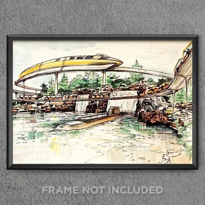 Disneyland Monorail People Mover Submarine Concept Art Print Poster Wall Decor • $29.99