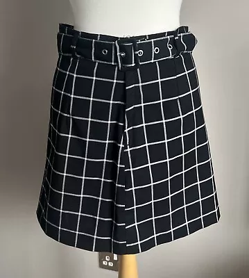 Black Check Skirt - H&M -UK 12  • £3