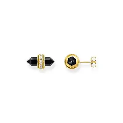 Genuine THOMAS SABO Crystal Ear Studs With Onyx Gold • $329